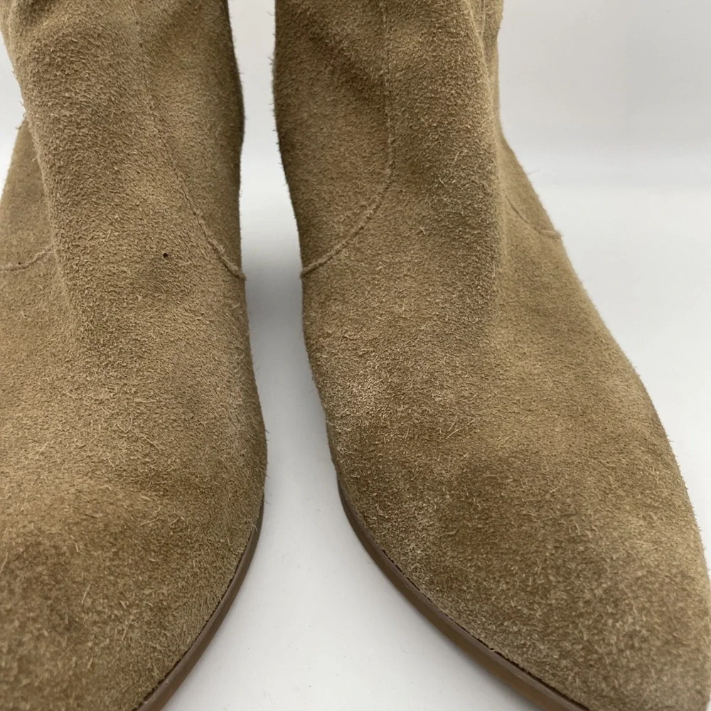 Seychelles Taupe Brown Suede Ankle Boots Strap Side‎ Zipper Women's Size 9